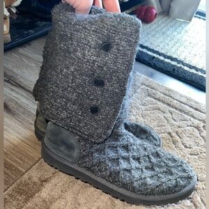Women’s UGG Tall Bailey Button Sweater Material Boots